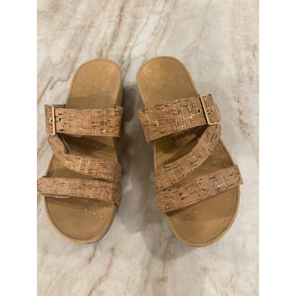 Vionic Shoes - Women's Vionic Cork Sandals Size 9 (10) Beige Gold